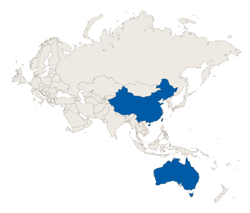 Asia/Australia World Map