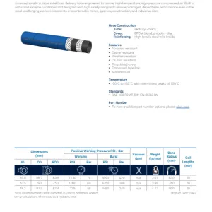 A181 High Temperature Air Delivery Hose - Data Sheet