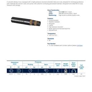 A360 Dry Bulk Delivery Hose - Data Sheet