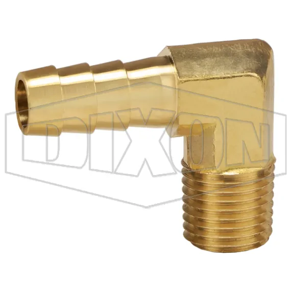 Male NPTF x Hose Barb 90° Elbow
