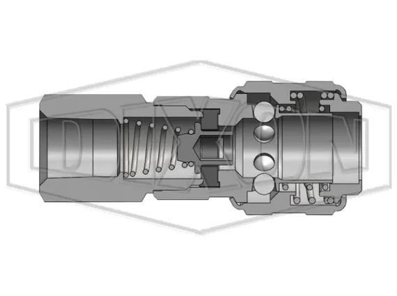 half cut d series pneumatic automatic female threaded coupler