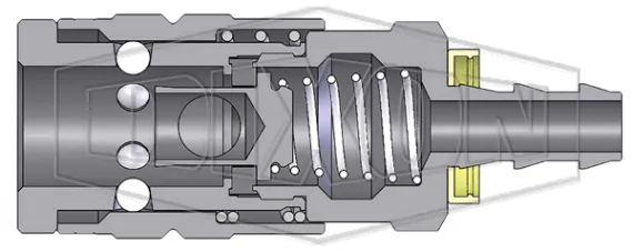 pneumatic manual push-loc hose barb coupler