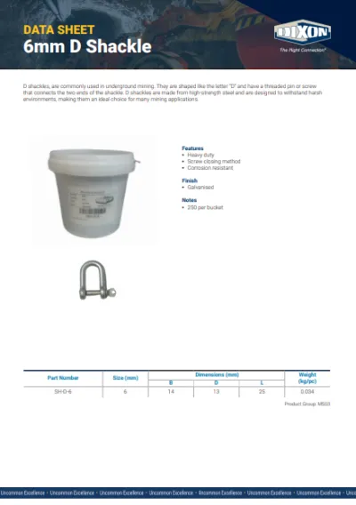 6mm D Shackle
