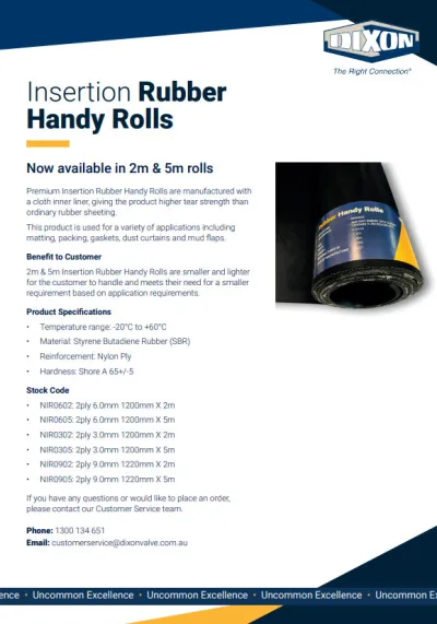 Insertion Rubber Handy Rolls