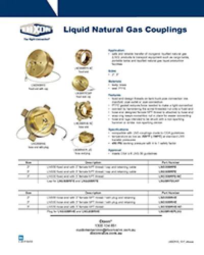 Liquid Natural Gas Couplings