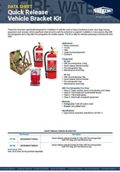 red fire extinguisher with hose data sheet