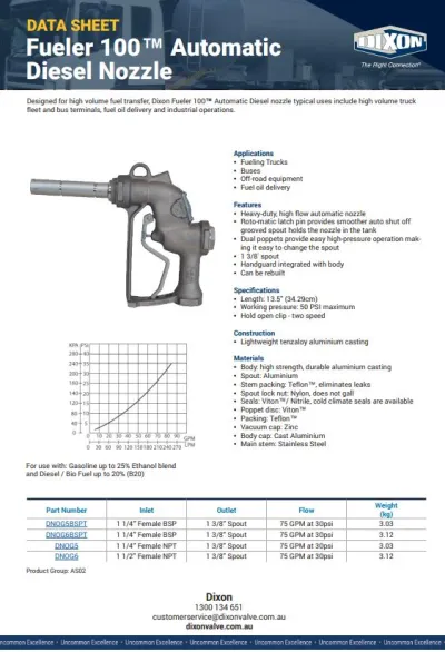 Fueler 100 Diesel Nozzle