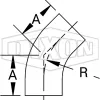 45° Butt Weld Elbows with Tangents - AS1528.4 Drawing