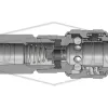 half cut d series pneumatic automatic female threaded coupler