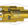 m series aro pneumatic manual male threaded coupler half cut